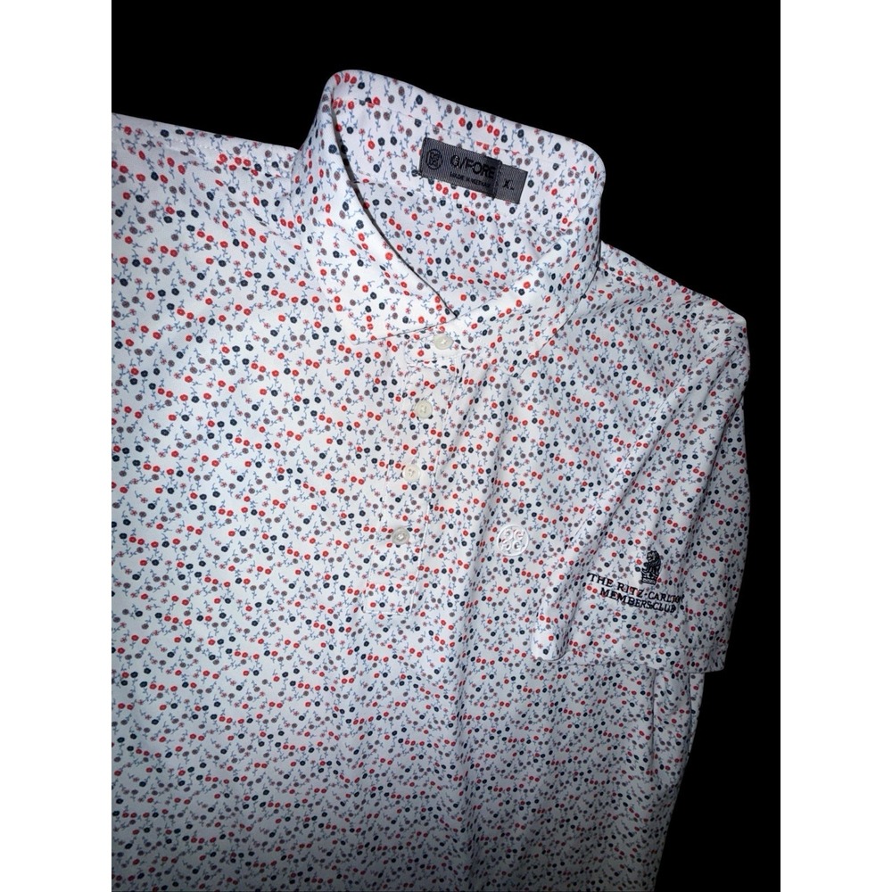 G/Fore Mens Performance Golf Shirt XL Aye Papi‎ Tech Pique Slim Fit Snow Logo